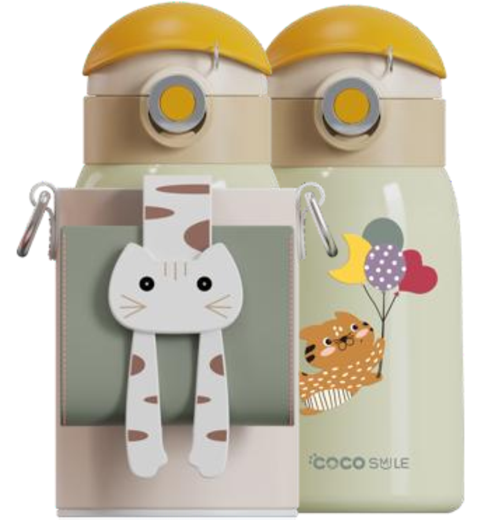 Lying Cat Thermos Cup  With Sleeve