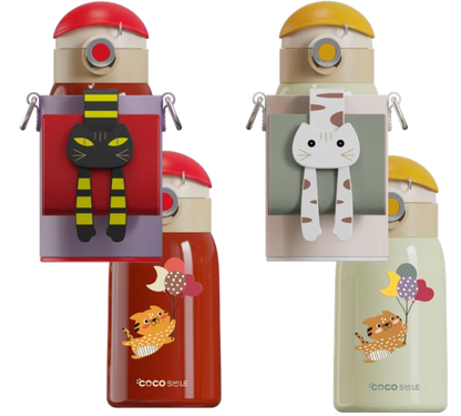 Lying Cat Thermos Cup  With Sleeve